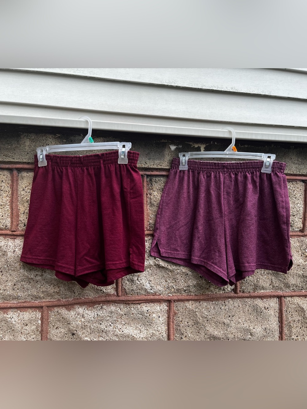 Lot of 2 soffe junior large Maroon burgundy Athletic Shorts elastic waist